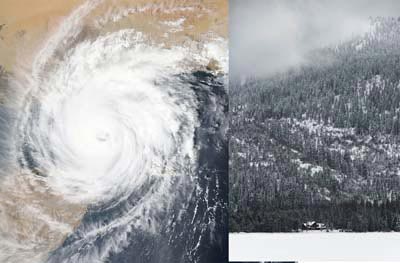 Hurricane and snow